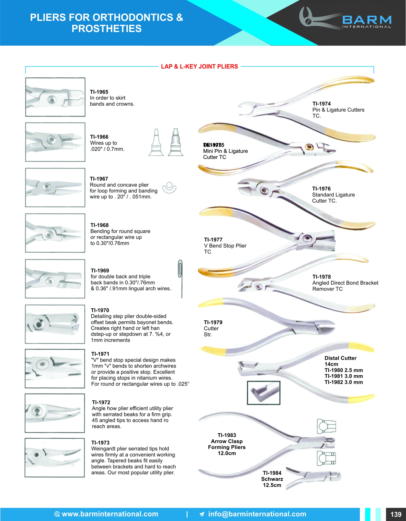 Pliers for Orthodontics & Prosthrties